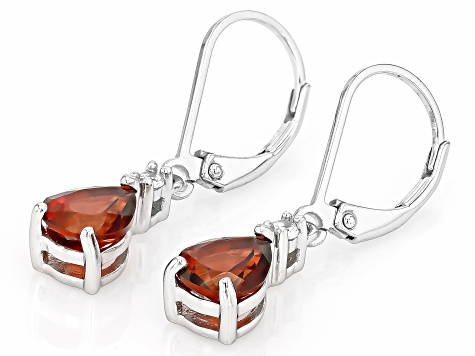Red Labradorite Rhodium Over Sterling Silver Earrings 1.70ctw