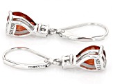 Red Labradorite Rhodium Over Sterling Silver Earrings 1.70ctw