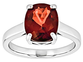 Red Labradorite Rhodium Over Sterling Silver Solitaire Ring 2.89ct