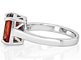 Red Labradorite Rhodium Over Sterling Silver Solitaire Ring 2.89ct