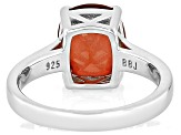 Red Labradorite Rhodium Over Sterling Silver Solitaire Ring 2.89ct