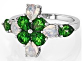 Green Chrome Diopside Rhodium Over Sterling Silver Ring 2.19ctw