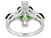 Green Chrome Diopside Rhodium Over Sterling Silver Ring 2.19ctw