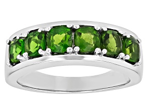 Green Chrome Diopside Rhodium Over Sterling Silver Band Ring 1.58ctw