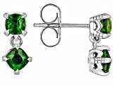 Green Chrome Diopside Rhodium Over Sterling Silver Earrings 1.05ctw