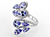 Blue Tanzanite Rhodium Over Sterling Silver Ring 2.36ctw