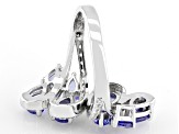 Blue Tanzanite Rhodium Over Sterling Silver Ring 2.36ctw