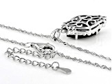 Black Spinel Rhodium Over Sterling Silver Pendant with Chain 4.00ct