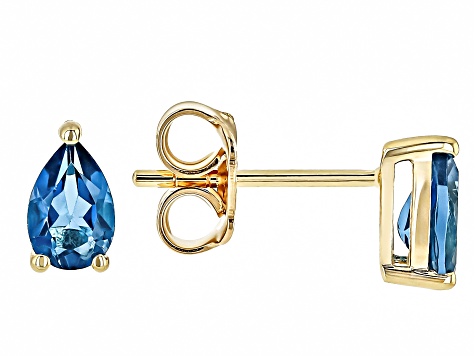 London Blue Topaz 10k Yellow Gold Earrings 0.84ctw