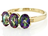 Mystic Fire® Topaz With White Diamond 10k Yellow Gold Ring 2.41ctw