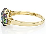Mystic Fire® Topaz With White Diamond 10k Yellow Gold Ring 2.41ctw