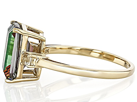 セブンテン　MAGIC GEM Mystic Fire® Green Topaz 10k Yellow Gold Ring 4.85ctw