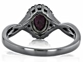 Red Star Ruby, Black Rhodium Over Sterling Silver Ring 1.43ctw