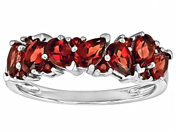 Picture of Red Garnet Rhodium Over Sterling Silver Ring 1.75ctw