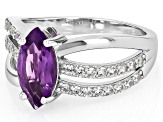 Purple Amethyst Rhodium Over Sterling Silver Ring 1.91ctw