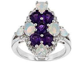 Purple Amethyst Rhodium Over Sterling Silver Ring 2.34ctw