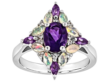 Picture of Purple Amethyst Rhodium Over Sterling Silver Ring 1.65ctw