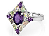 Purple Amethyst Rhodium Over Sterling Silver Ring 1.65ctw