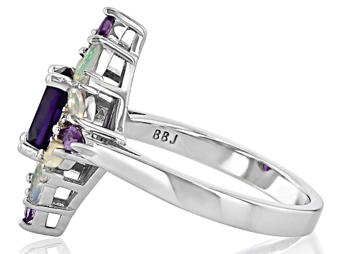 Purple Amethyst Rhodium Over Sterling Silver Ring 1.65ctw