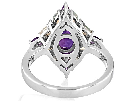 Purple Amethyst Rhodium Over Sterling Silver Ring 1.65ctw