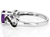 Purple Amethyst Rhodium Over Sterling Silver Ring 1.06ctw