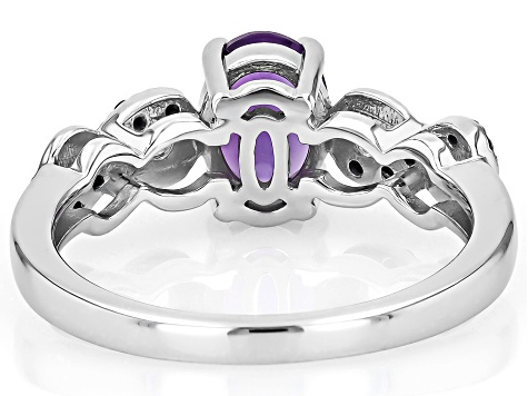 Purple Amethyst Rhodium Over Sterling Silver Ring 1.06ctw