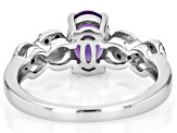 Purple Amethyst Rhodium Over Sterling Silver Ring 1.06ctw