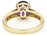 African Amethyst 18k Yellow Gold Over Sterling Silver Ring 2.16ct