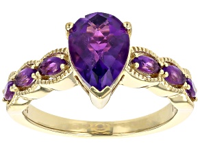 Purple African Amethyst 18k Yellow Gold Over Sterling Silver Ring 1.96ctw