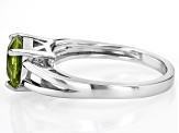 Green Peridot Rhodium Over Sterling Silver Solitaire Ring 1.64ct