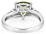 Green Peridot Rhodium Over Sterling Silver Solitaire Ring 1.64ct