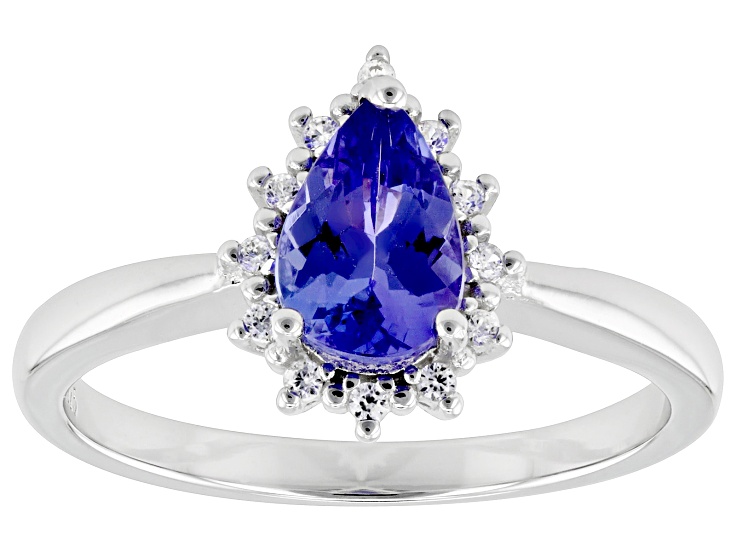 Blue Tanzanite Rhodium Over Sterling Silver Ring 0.77ctw