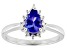 Tanzanite With White Zircon Rhodium Over Sterling Silver Ring 0.77ctw