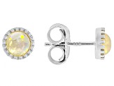 Honey Color Ethiopian Opal Rhodium Over Sterling Silver Earrings 0.60ctw