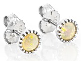 Honey Color Ethiopian Opal Rhodium Over Sterling Silver Earrings 0.60ctw