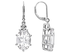 Danburite Rhodium Over Sterling Silver Earrings 9.64ctw