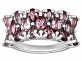 Multi-Color Multi Spinel Rhodium Over Sterling Silver Band Ring 3.38ctw