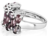 Multi-Color Multi Spinel Rhodium Over Sterling Silver Band Ring 3.38ctw