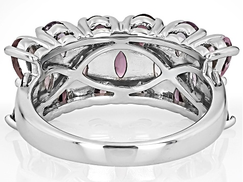 Multi-Color Multi Spinel Rhodium Over Sterling Silver Band Ring 3.38ctw