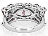 Multi-Color Multi Spinel Rhodium Over Sterling Silver Band Ring 3.38ctw