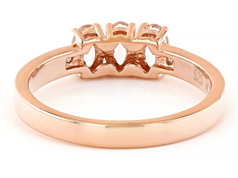 Morganite With White Diamond 18k Rose Gold Over Sterling Silver Ring 0.47ctw