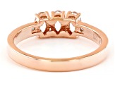 Morganite With White Diamond 18k Rose Gold Over Sterling Silver Ring 0.47ctw