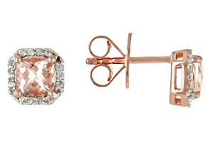 Peach Morganite 18k Rose Gold Over Sterling Silver Earrings 1.20ctw