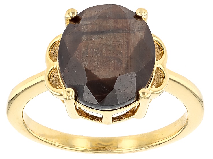 Golden Sheen Sapphire 18k Yellow Gold Over Sterling Silver
