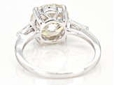 Strontium Titanate And White Zircon Rhodium Over Silver Ring 4.94ctw