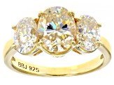 Strontium Titanate 18k yellow gold over sterling silver ring 4.91ctw.