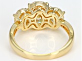 Strontium Titanate 18k yellow gold over sterling silver ring 4.91ctw.