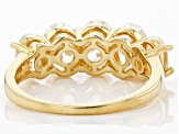 Strontium Titanate 18k yellow gold over sterling silver 5 stone ring 4.79ctw.