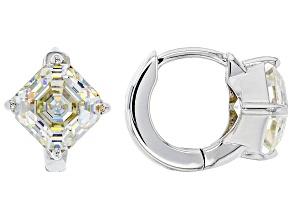 Strontium Titanate rhodium over sterling silver earrings 4.80ctw.