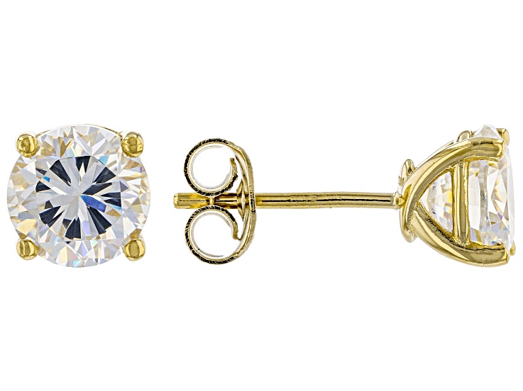 Strontium Titanate 18k yellow gold over sterling silver stud